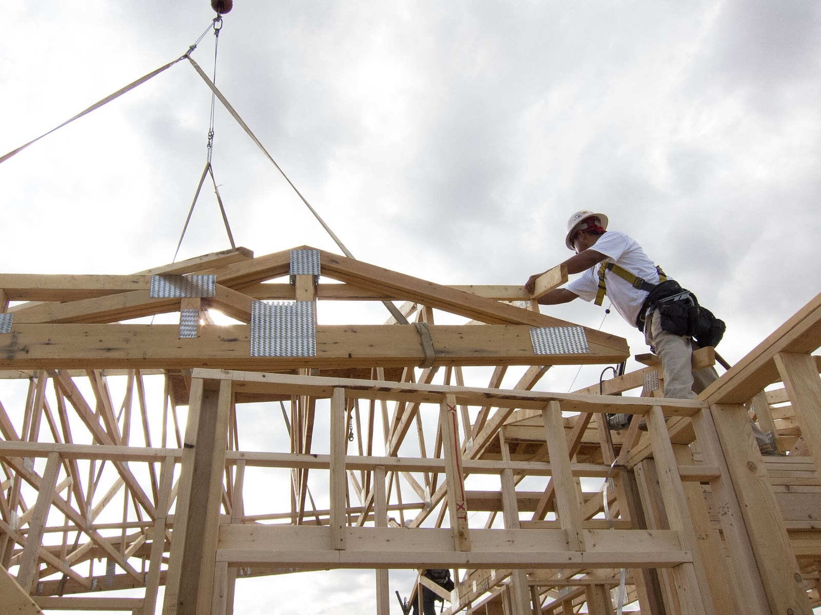 Residential timber framing under construction